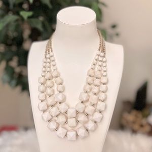 ✔️Charming Charlie White Cubed Spikes Necklace